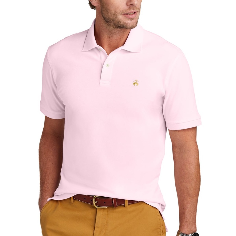 Brooks Brothers Men’s Pink Knit Performance Polo Shirt Large